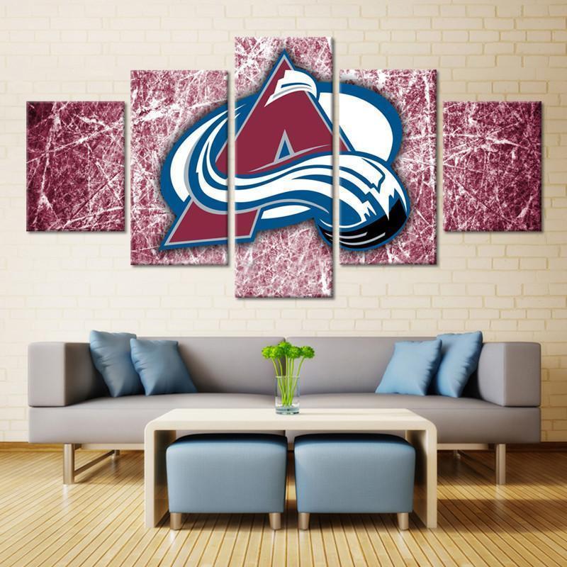 Colorado Avalanche Logo Poster   Ice Hockey Canvas Wall Art