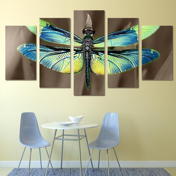 Colored Dragonfly Wings Animal Canvas Wall Art