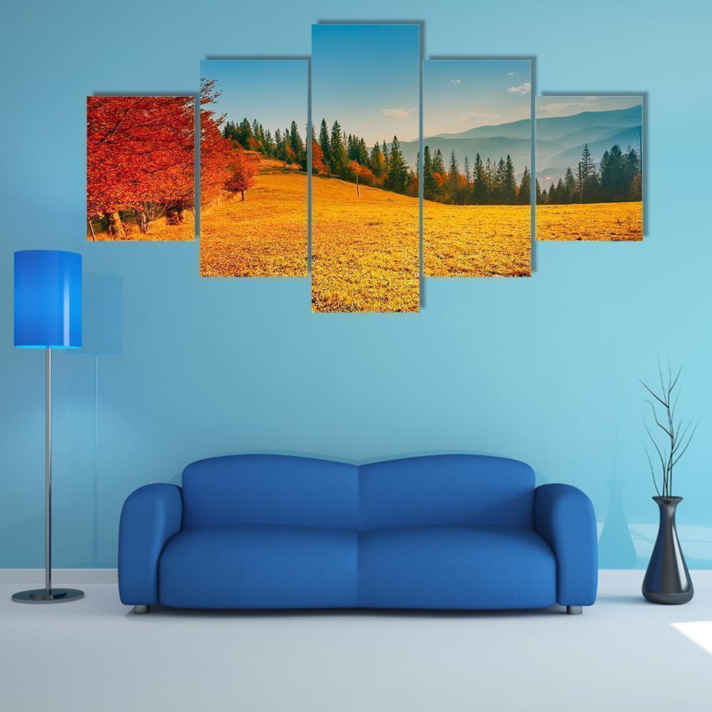 Colorful Autumn Landscape Nature Canvas Wall Art