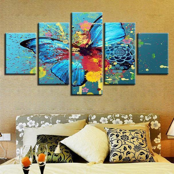 Colorful Butterfly Abstract Animal Canvas Wall Art