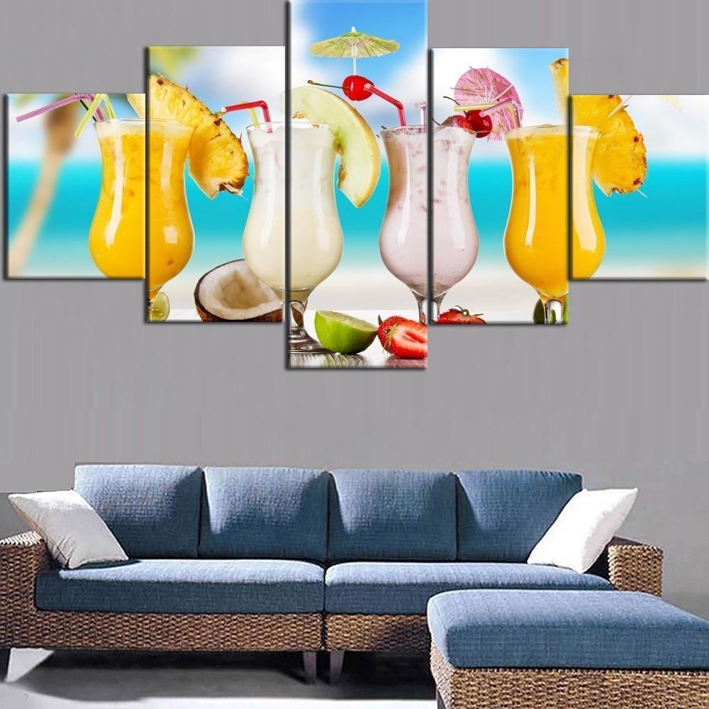 Colorful Fruit Juice Kitchen Canvas Wall Art