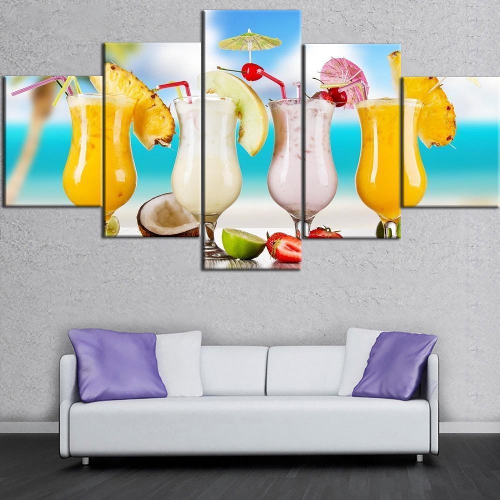 Colorful Fruit Juice Kitchen Canvas Wall Art