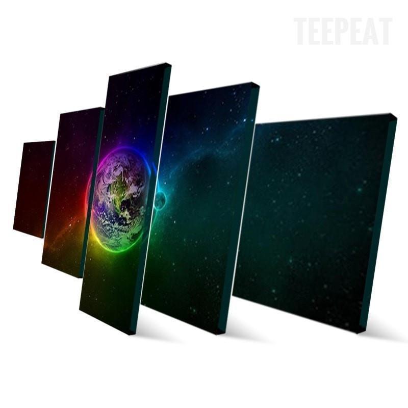 Colorful Outer Space Abstract Canvas Wall Art