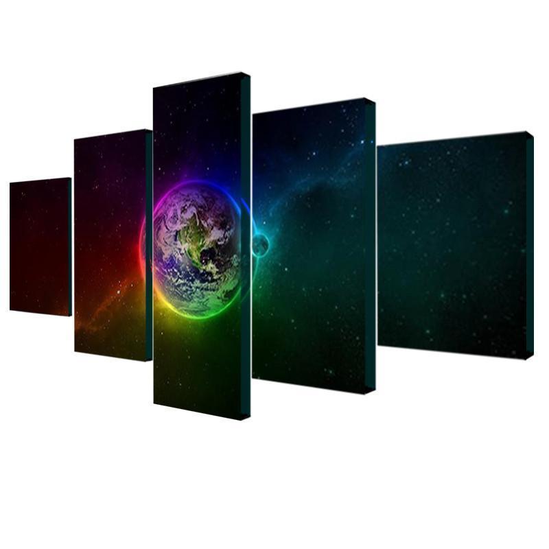Colorful Outer Space Abstract Canvas Wall Art