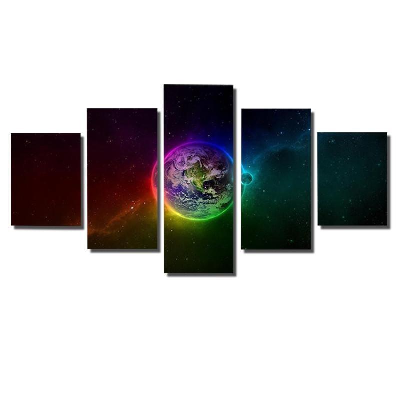 Colorful Outer Space Abstract Canvas Wall Art