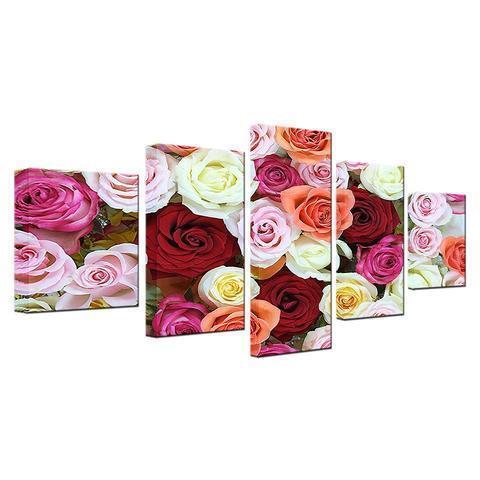 Colorful Roses Nature Canvas Wall Art