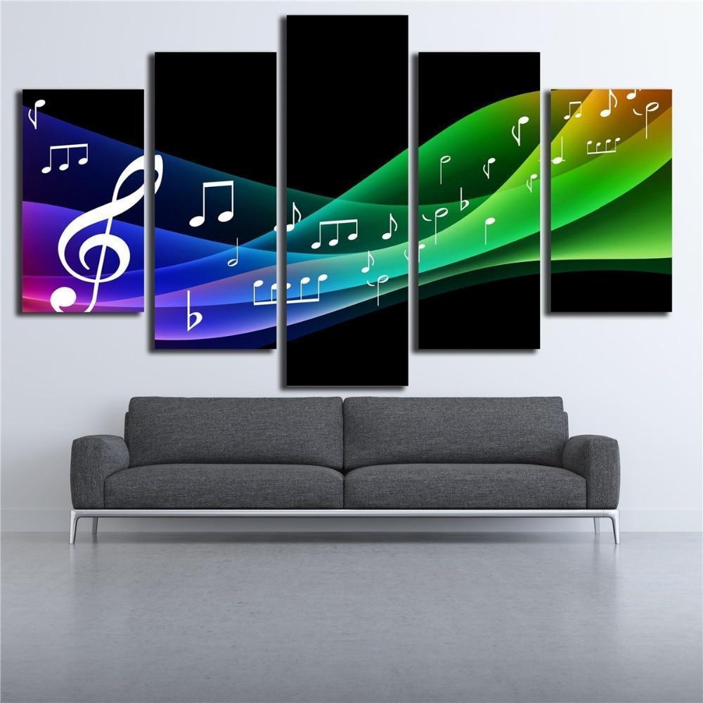 Colorfull Notes Music Canvas Wall Art