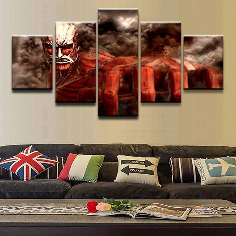 Attack On Titan Colossal Titan Poster 1 Anime Canvas Wall Art