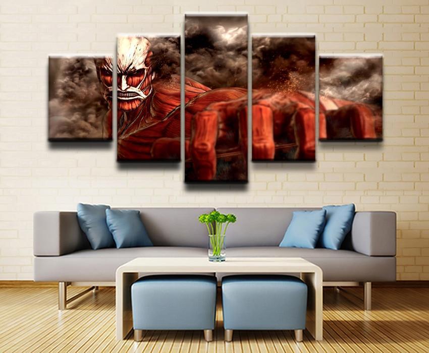 Attack On Titan Colossal Titan Poster 1 Anime Canvas Wall Art