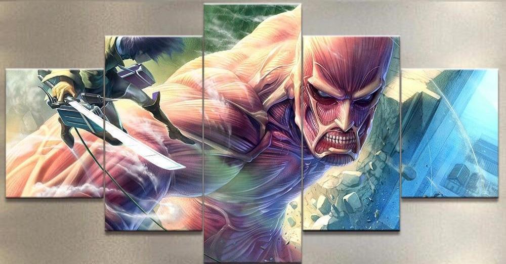 Attack On Titan Colossal Titan Poster 3 Anime Canvas Wall Art