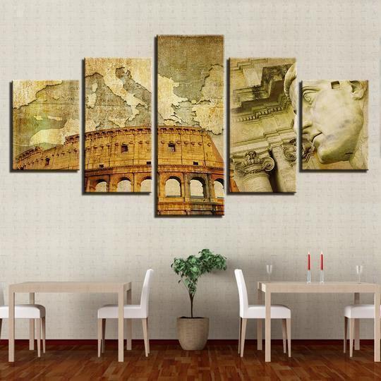 Colosseum Rome Italy Nature Canvas Wall Art