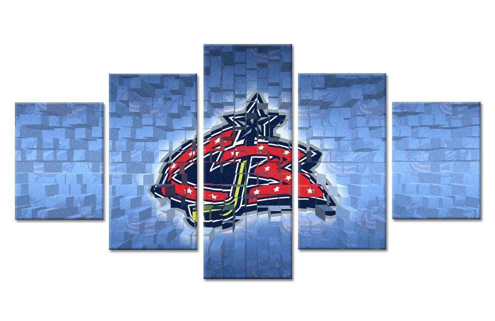 Columbus Blue Jackets Logo 4   Ice Hockey Canvas Wall Art