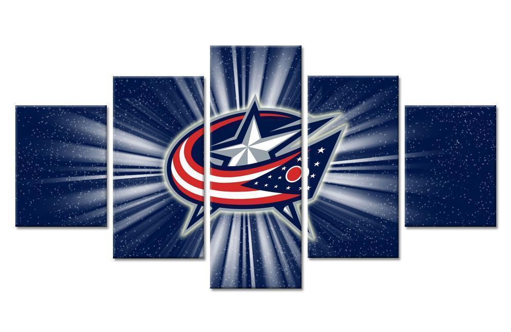 Columbus Blue Jackets Logo   Ice Hockey Canvas Wall Art