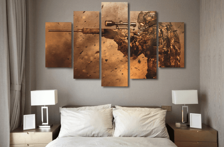 Combat Sniper Shooting Army Canvas Wall Art