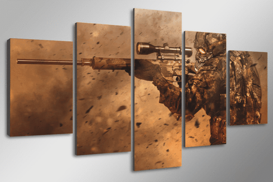 Combat Sniper Shooting Army Canvas Wall Art