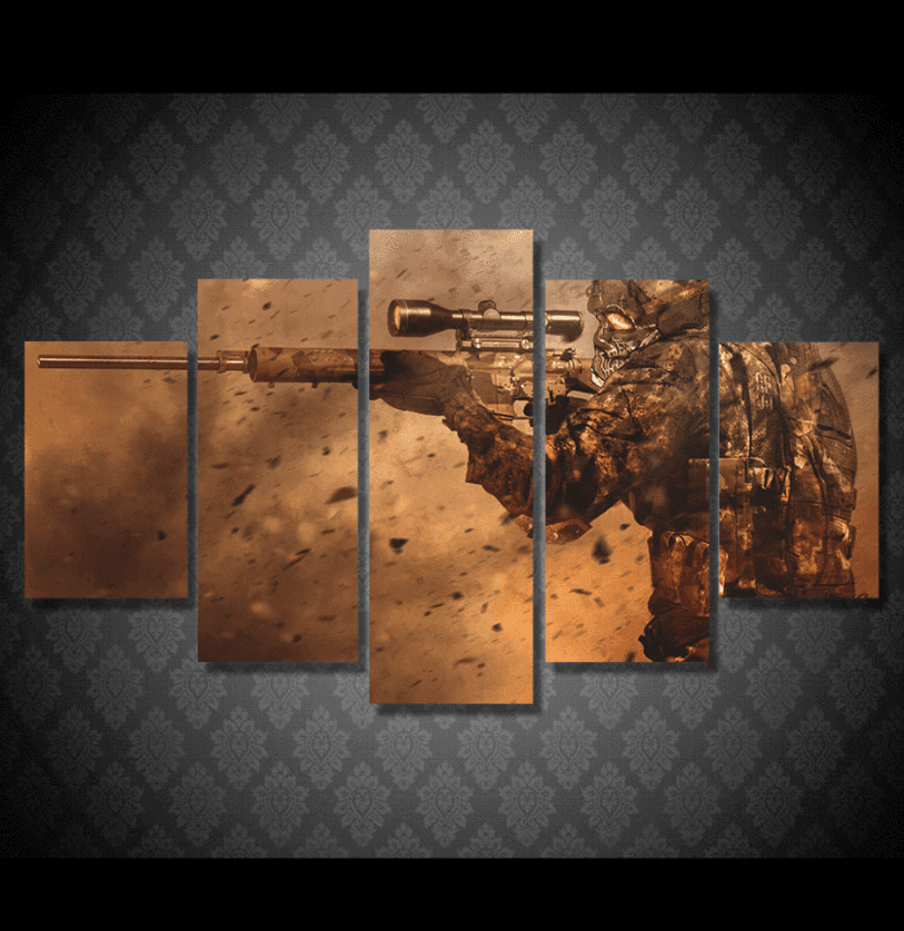 Combat Sniper Shooting Army Canvas Wall Art