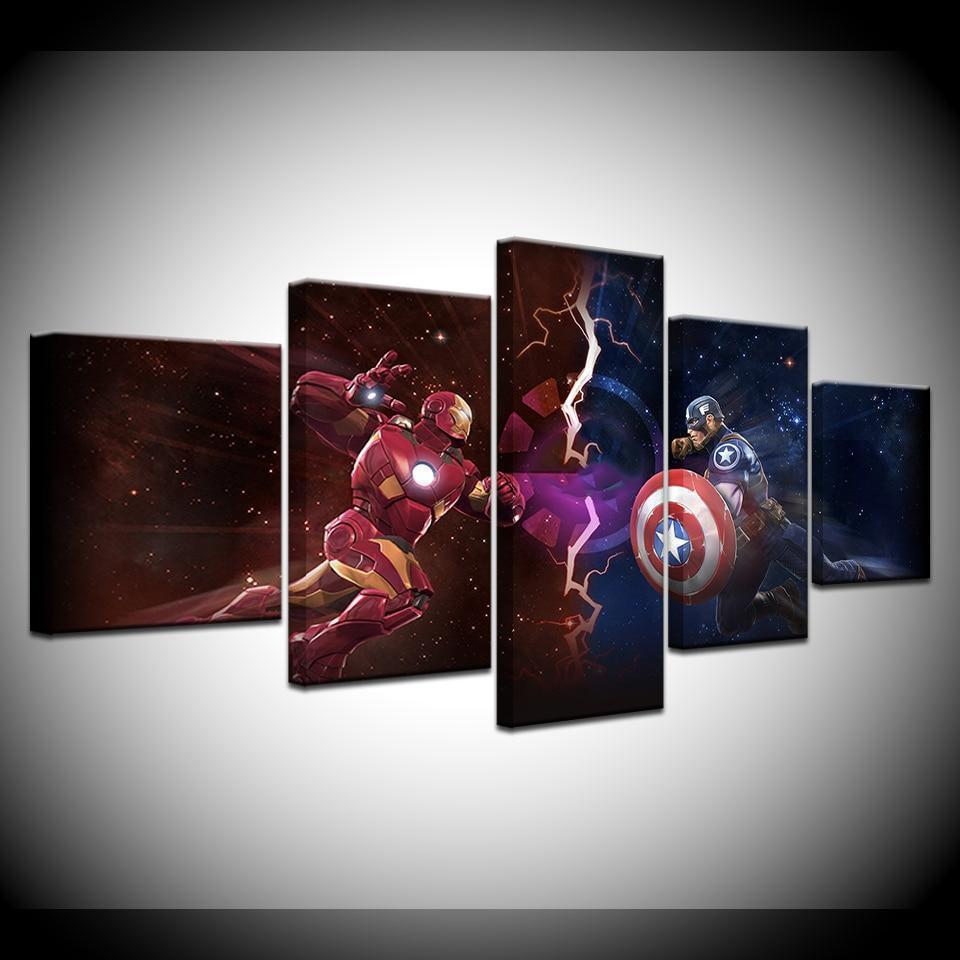 Comics Captain America Vs Iron Man Marvel Canvas Wall Art