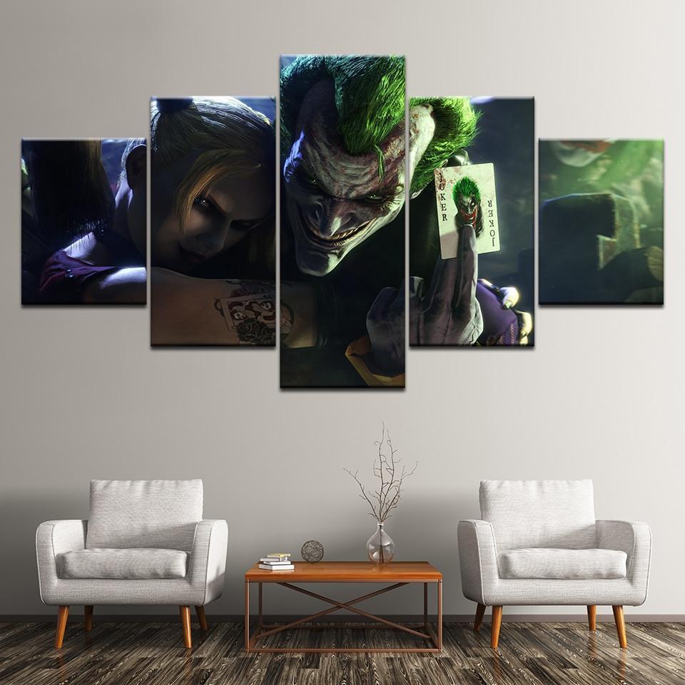 Comics Cartoon Joker And Harley Quinn DC Canvas Wall Art