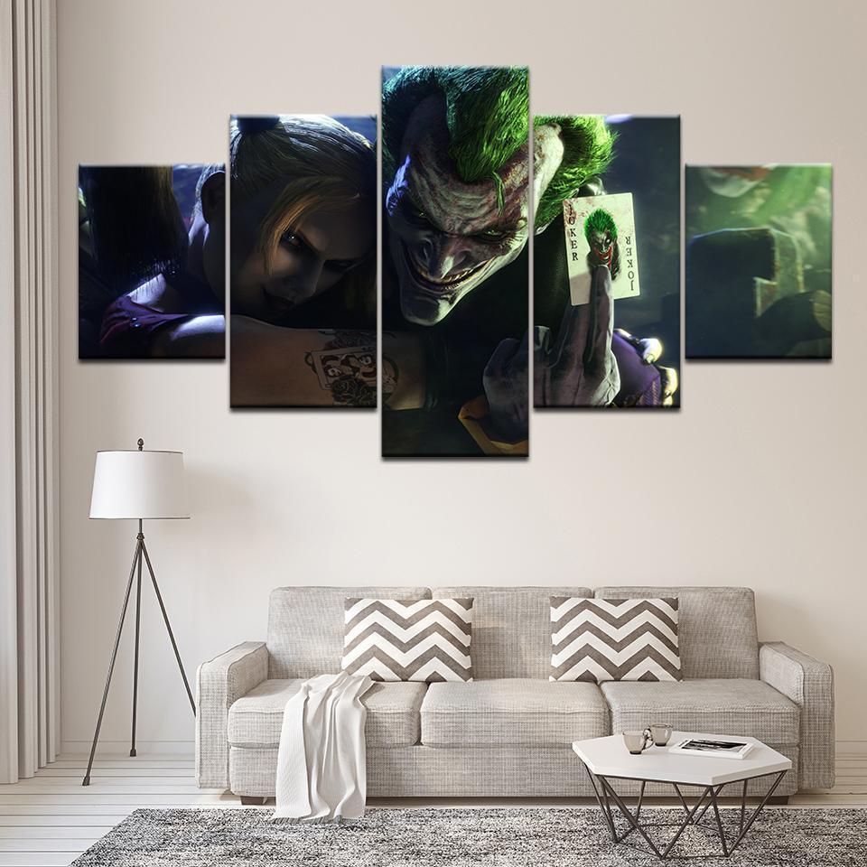 Comics Cartoon Joker And Harley Quinn DC Canvas Wall Art