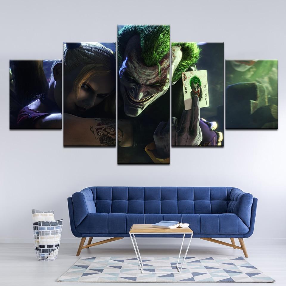 Comics Cartoon Joker And Harley Quinn DC Canvas Wall Art
