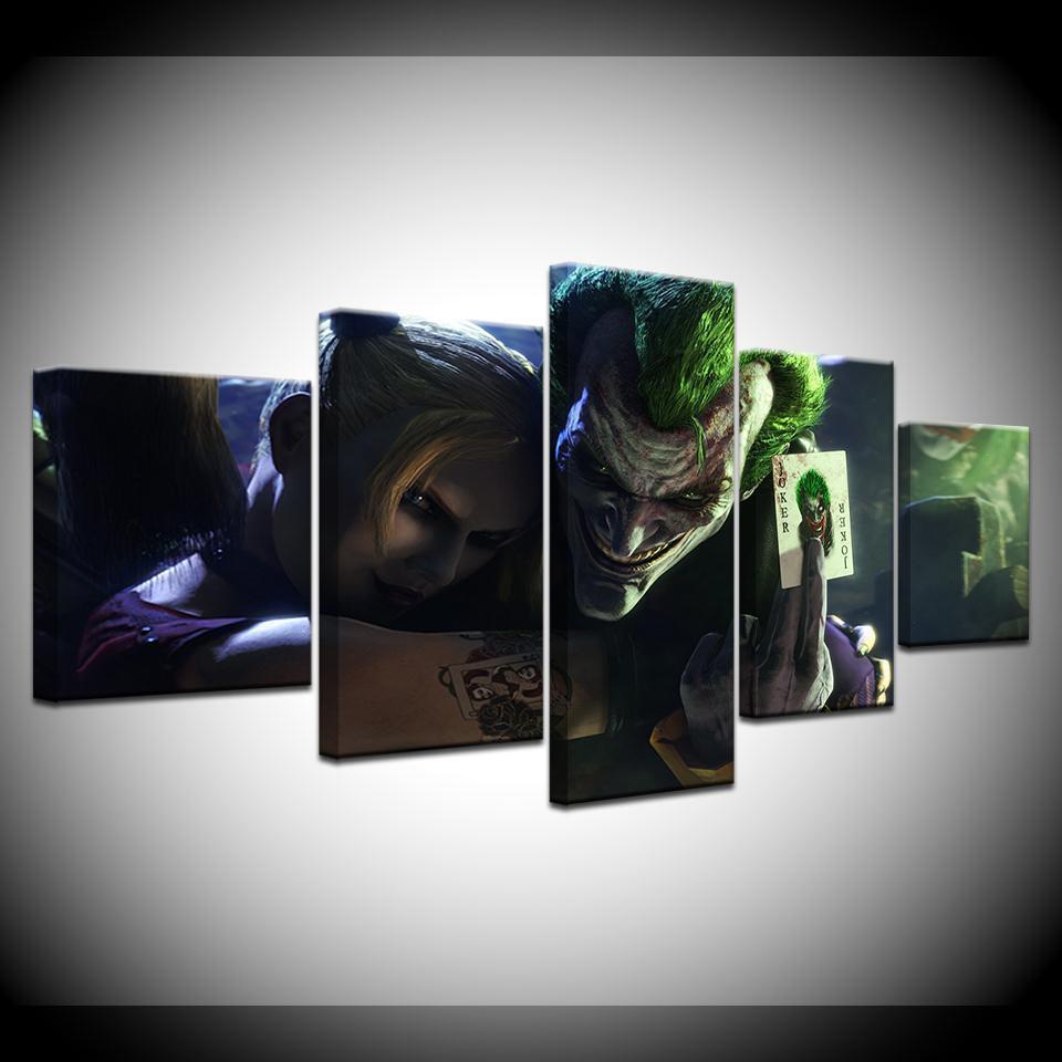 Comics Cartoon Joker And Harley Quinn DC Canvas Wall Art