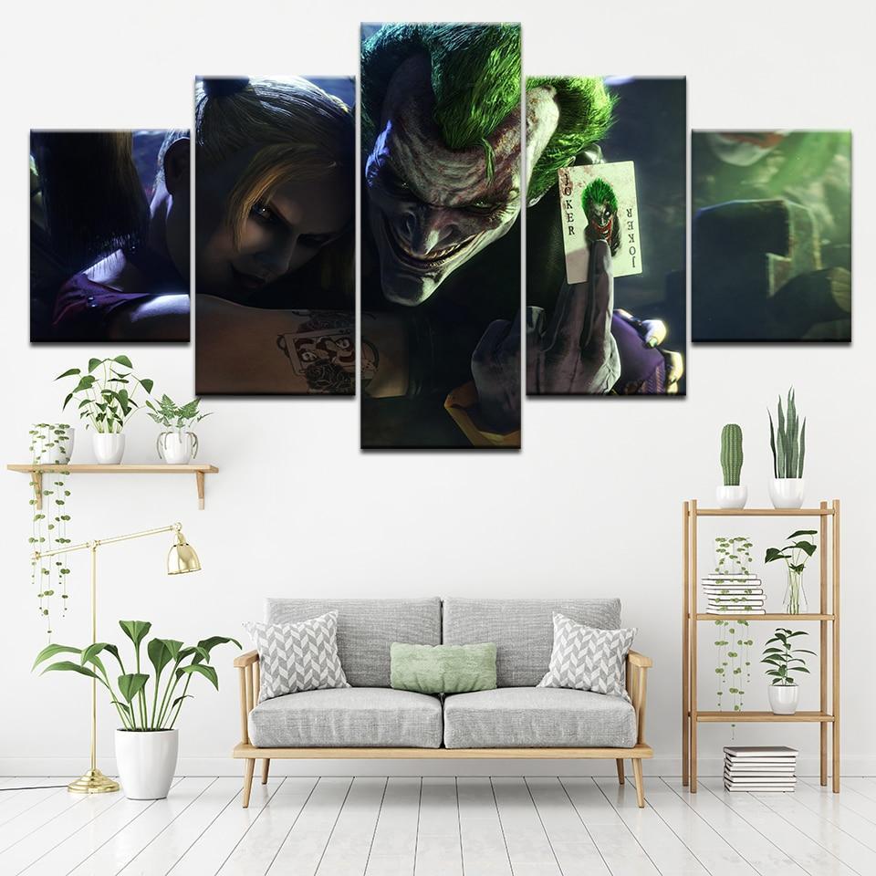 Comics Cartoon Joker And Harley Quinn DC Canvas Wall Art