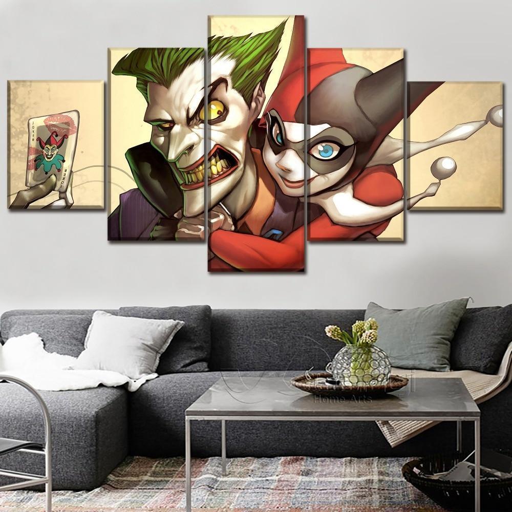Comics Harley Quinn And Joker Canvas Wall Art
