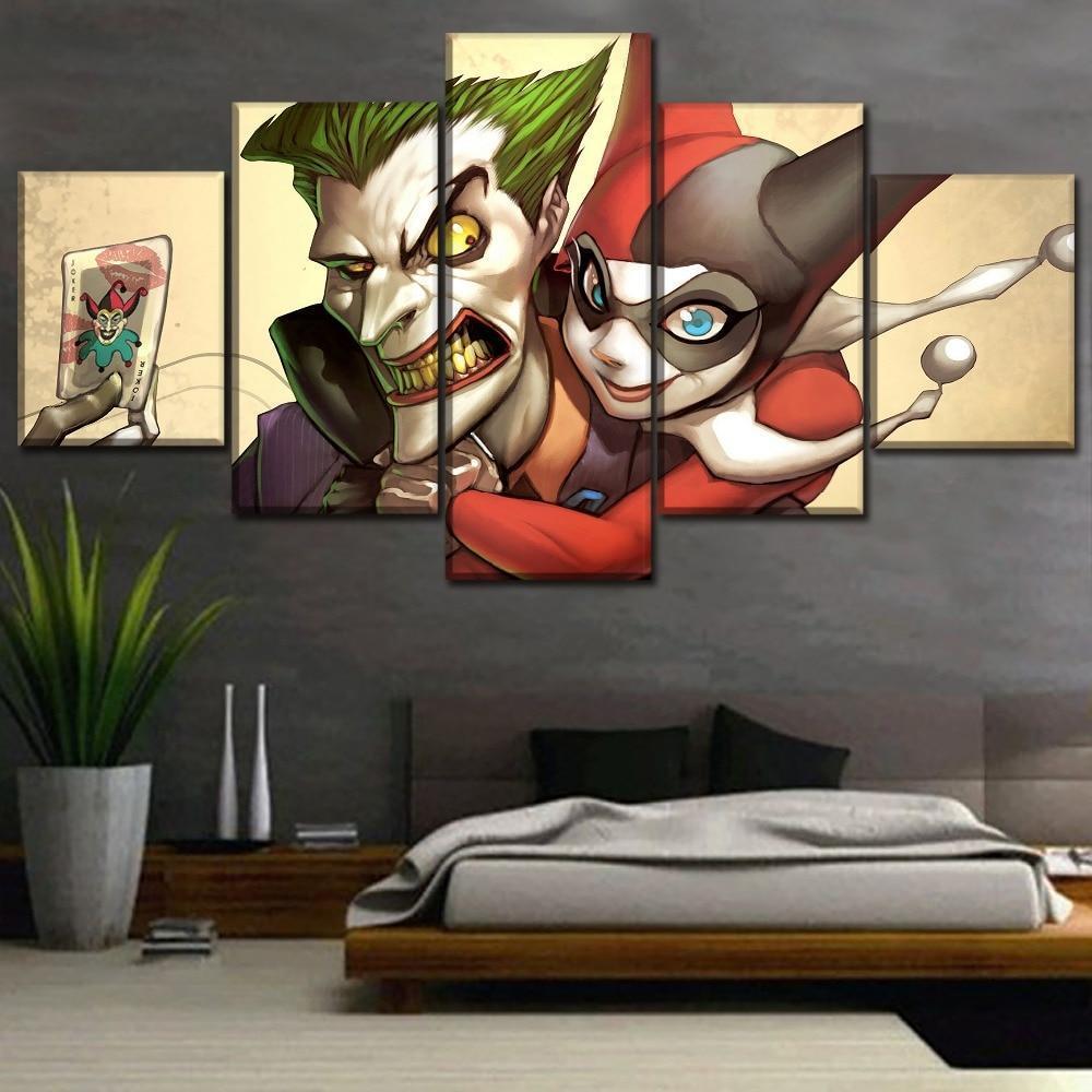 Comics Harley Quinn And Joker Canvas Wall Art