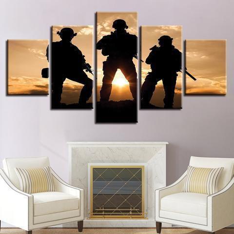 Coming Home Army Canvas Wall Art