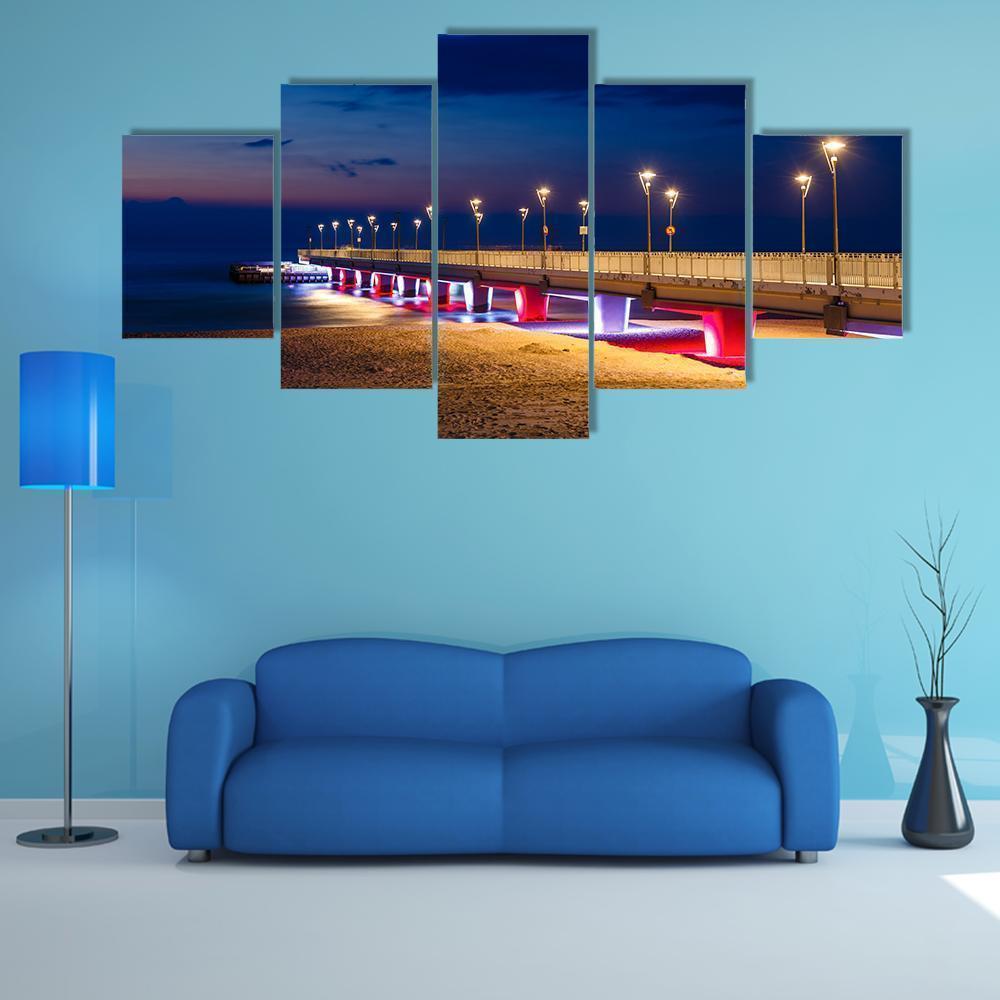Concrete Pier In Kolobrzeg Nature Canvas Wall Art
