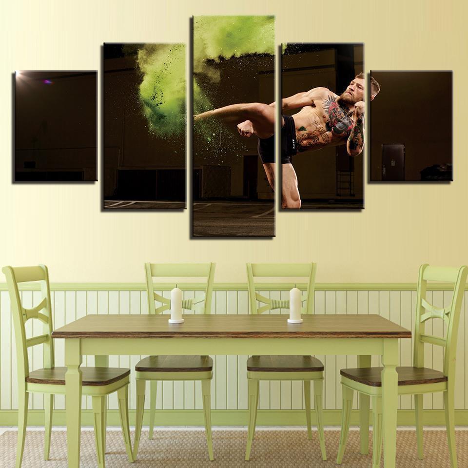 Connor Macgregor Kicking Celebrity Canvas Wall Art