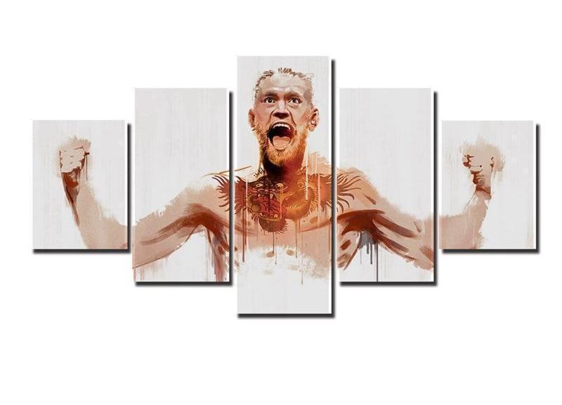 Conor McGregor In White Celebrity Canvas Wall Art