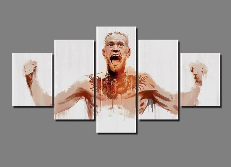Conor McGregor In White Celebrity Canvas Wall Art