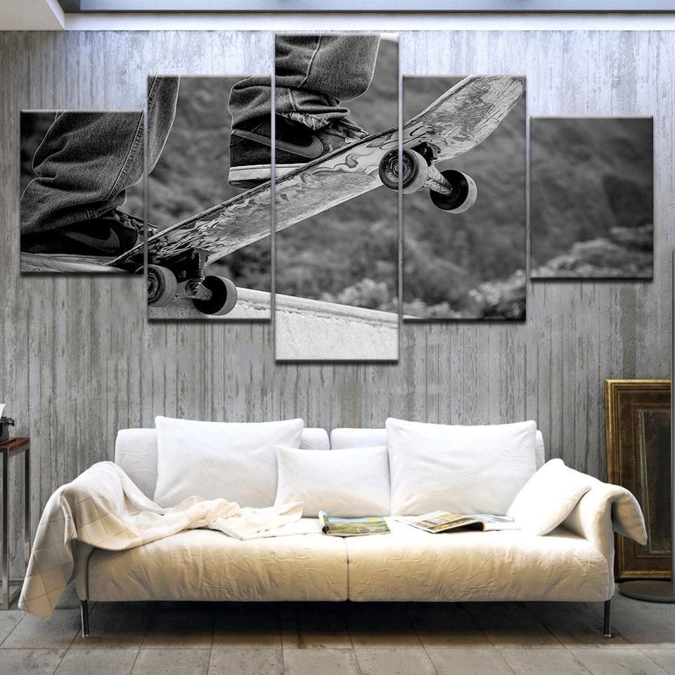 Cool Skateboarding Boy  Sport Canvas Wall Art