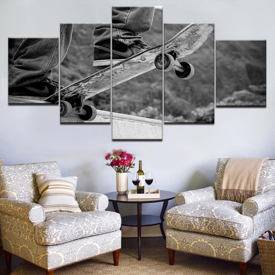 Cool Skateboarding Boy  Sport Canvas Wall Art