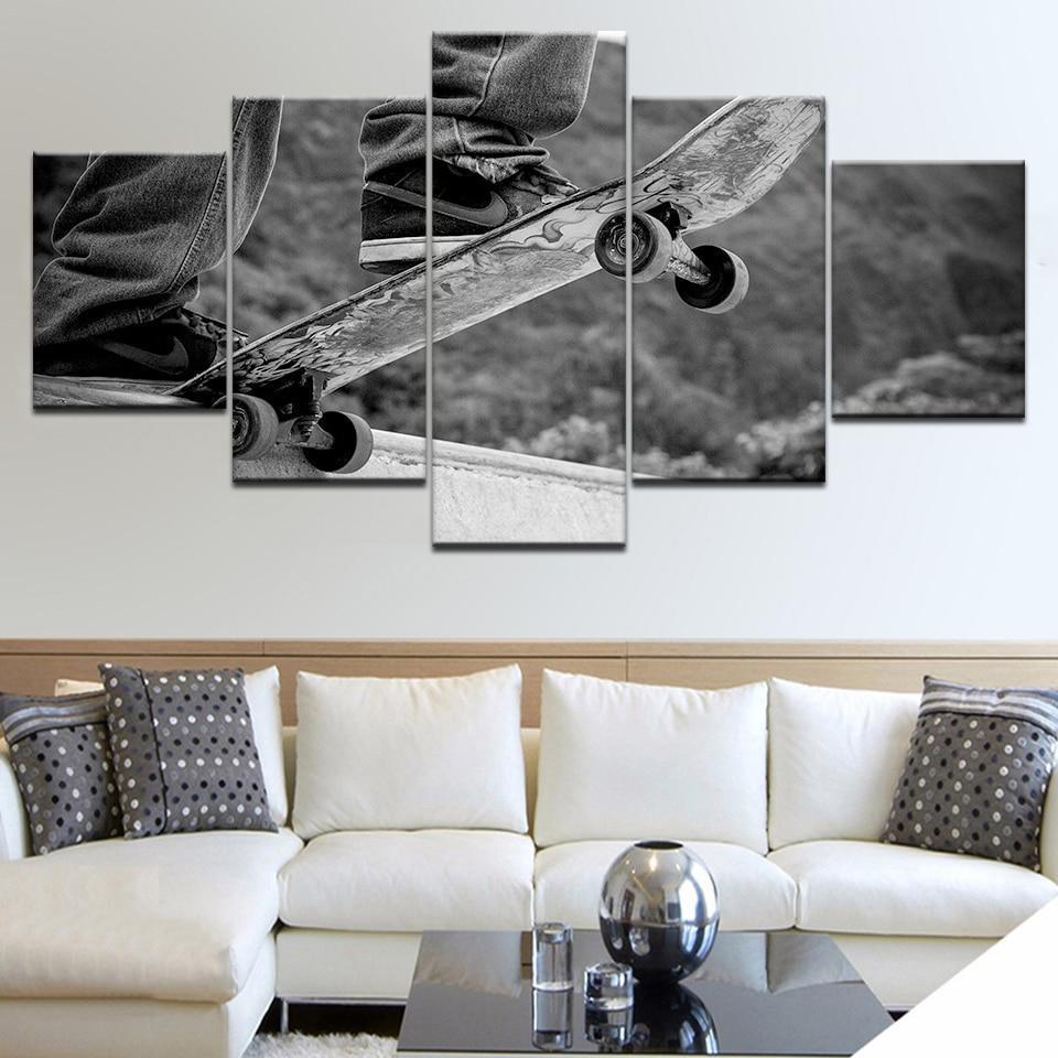 Cool Skateboarding Boy  Sport Canvas Wall Art