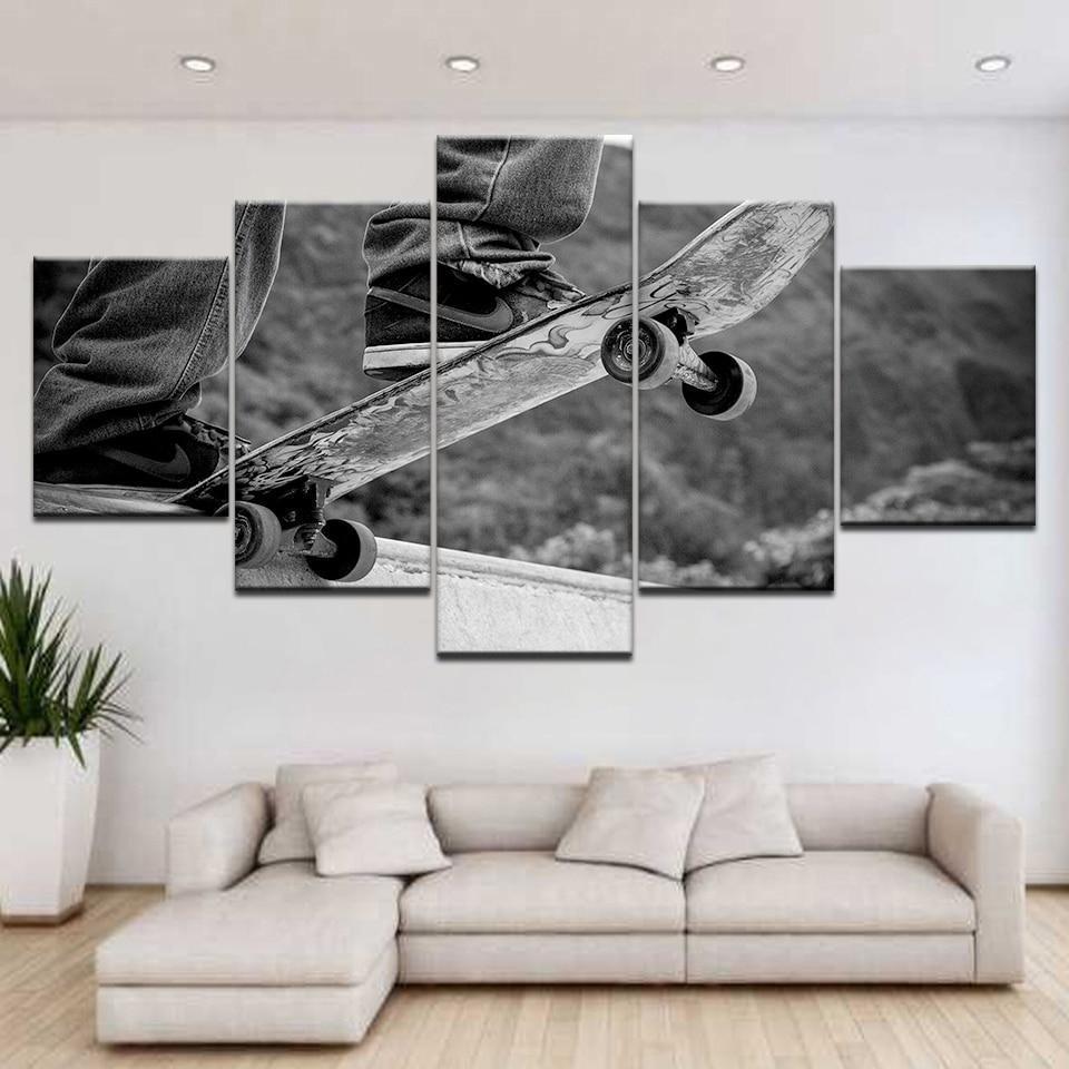 Cool Skateboarding Boy  Sport Canvas Wall Art