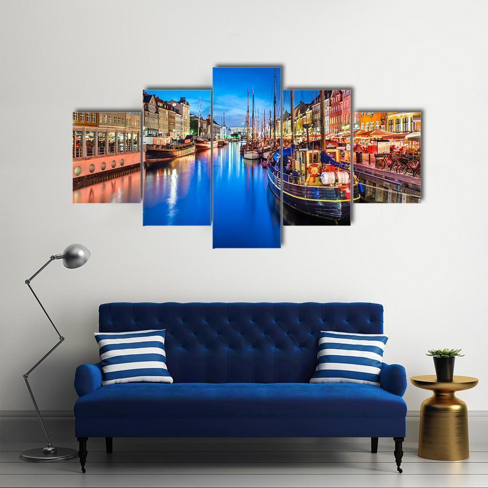 Copenhagen On The Nyhavn Canal Nature Canvas Wall Art