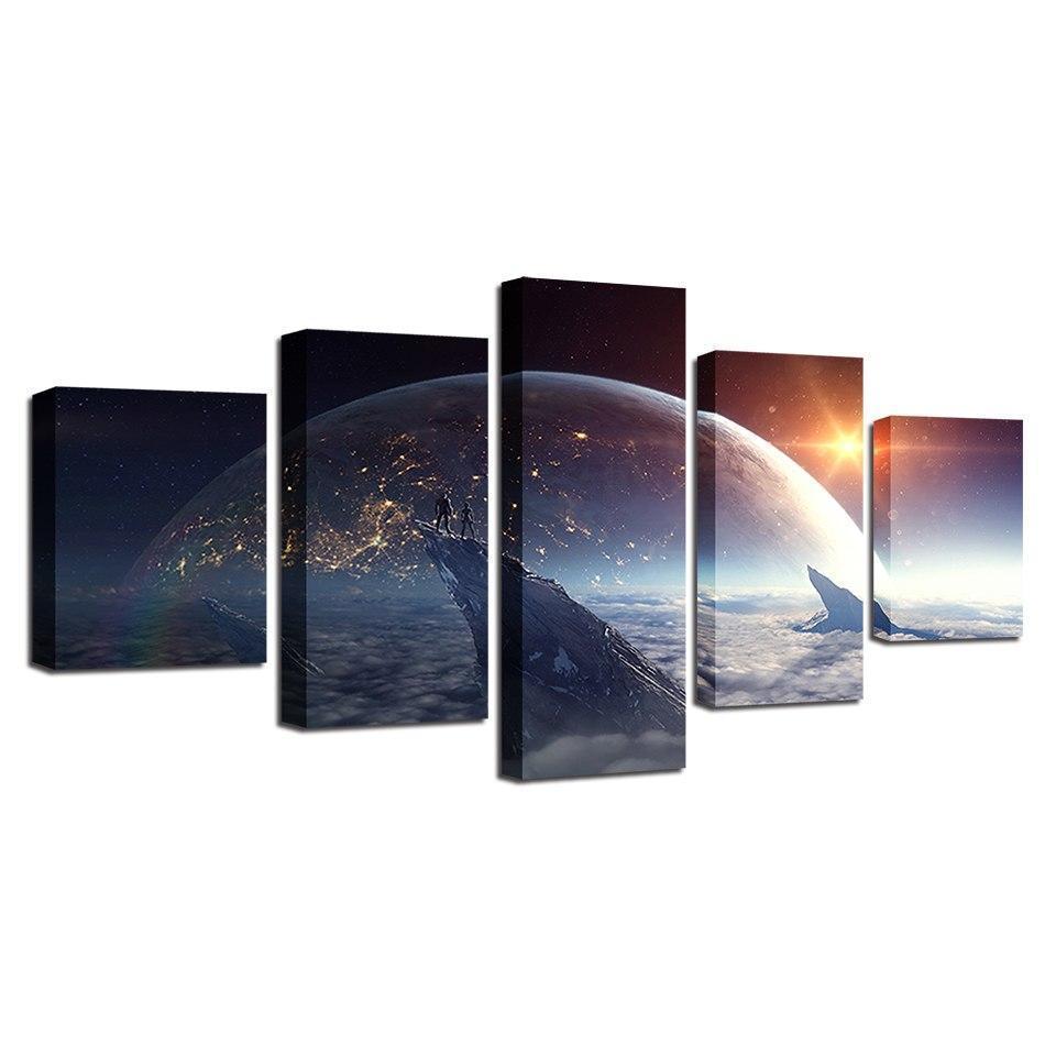 Cosmos Earth Space Canvas Wall Art