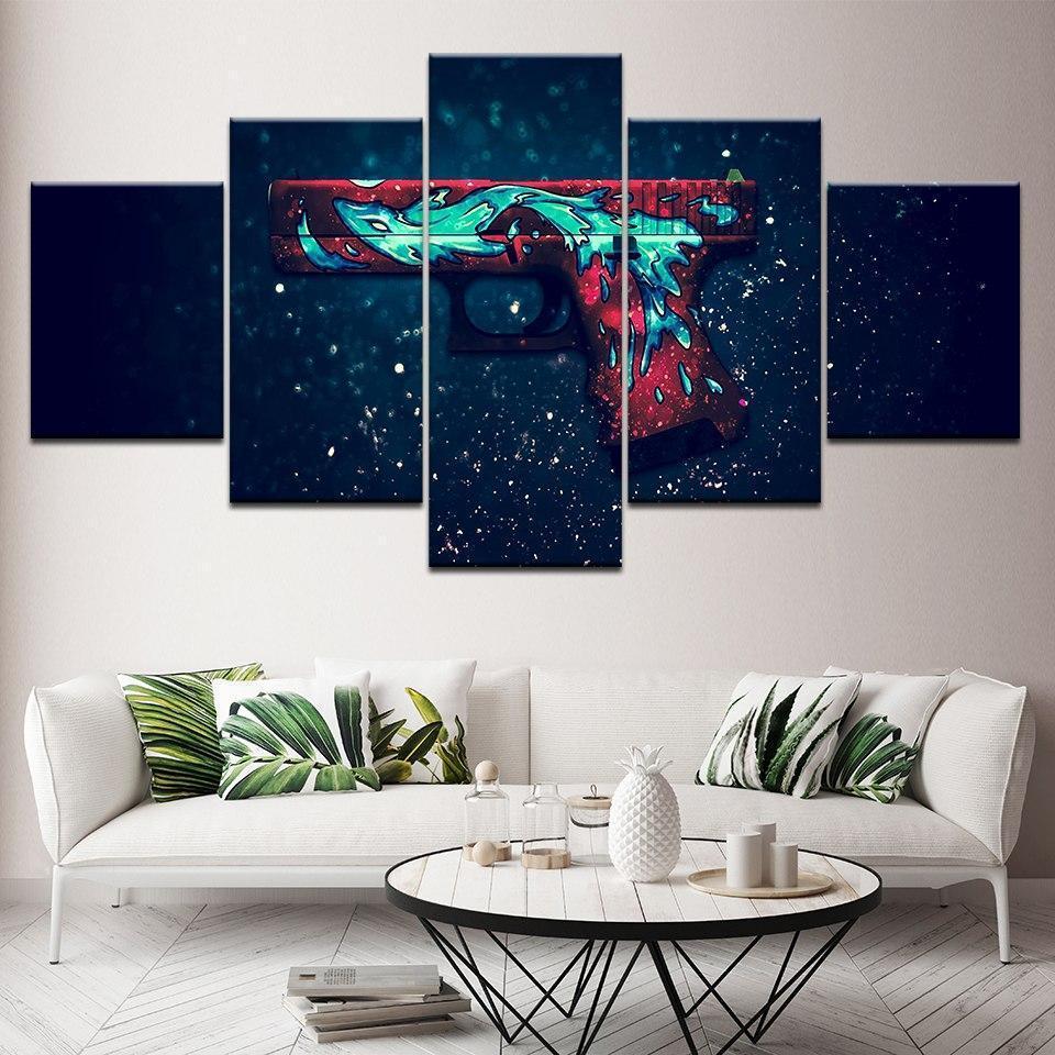 CS GO Pistol Gaming Canvas Wall Art