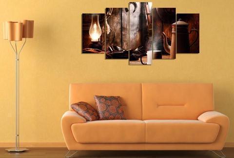 Cowboy Gun Army Canvas Wall Art