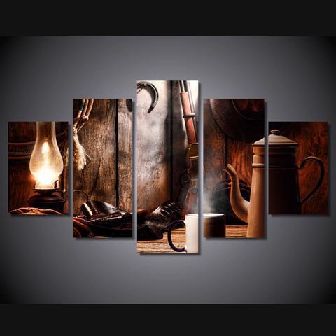 Cowboy Gun Army Canvas Wall Art
