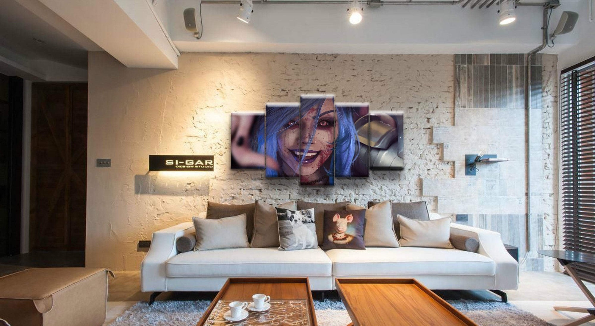 LOL League Of Legends Crazy Jinx Game Canvas Wall Art