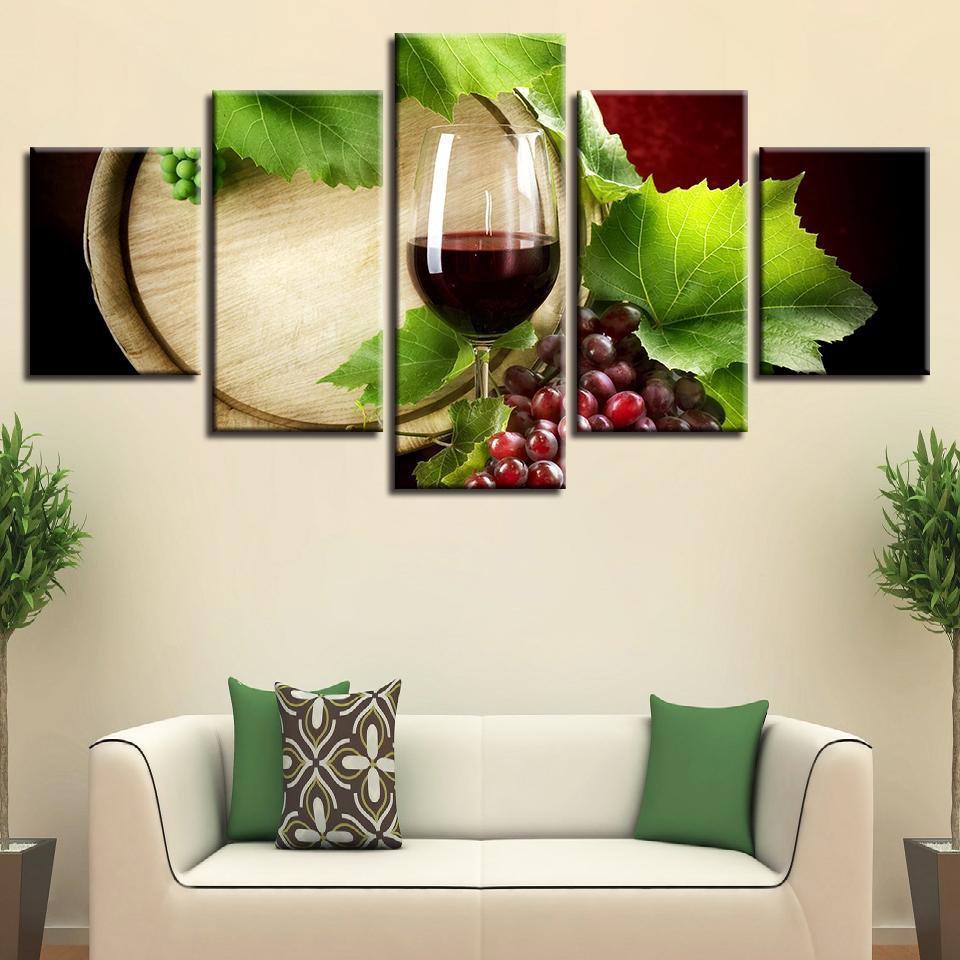 Creative Grape Fruit Wine Kitchen Canvas Wall Art