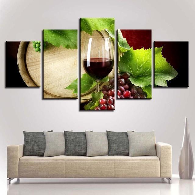 Creative Grape Fruit Wine Kitchen Canvas Wall Art