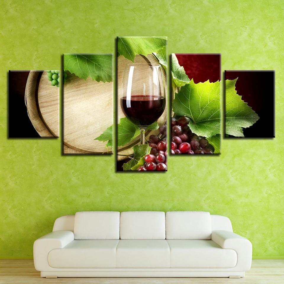 Creative Grape Fruit Wine Kitchen Canvas Wall Art