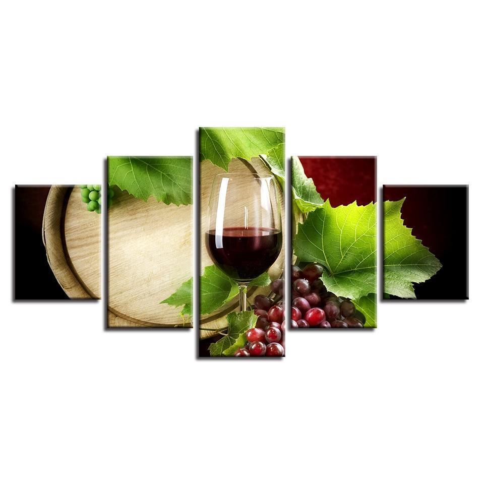 Creative Grape Fruit Wine Kitchen Canvas Wall Art