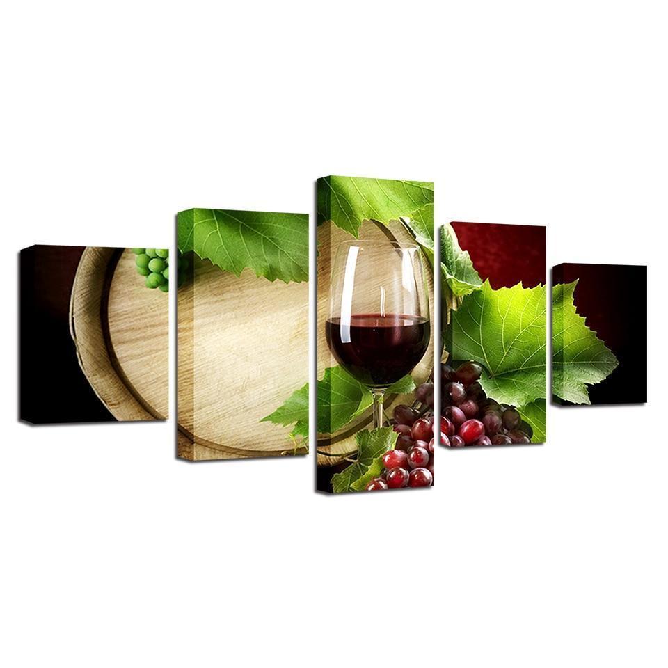 Creative Grape Fruit Wine Kitchen Canvas Wall Art