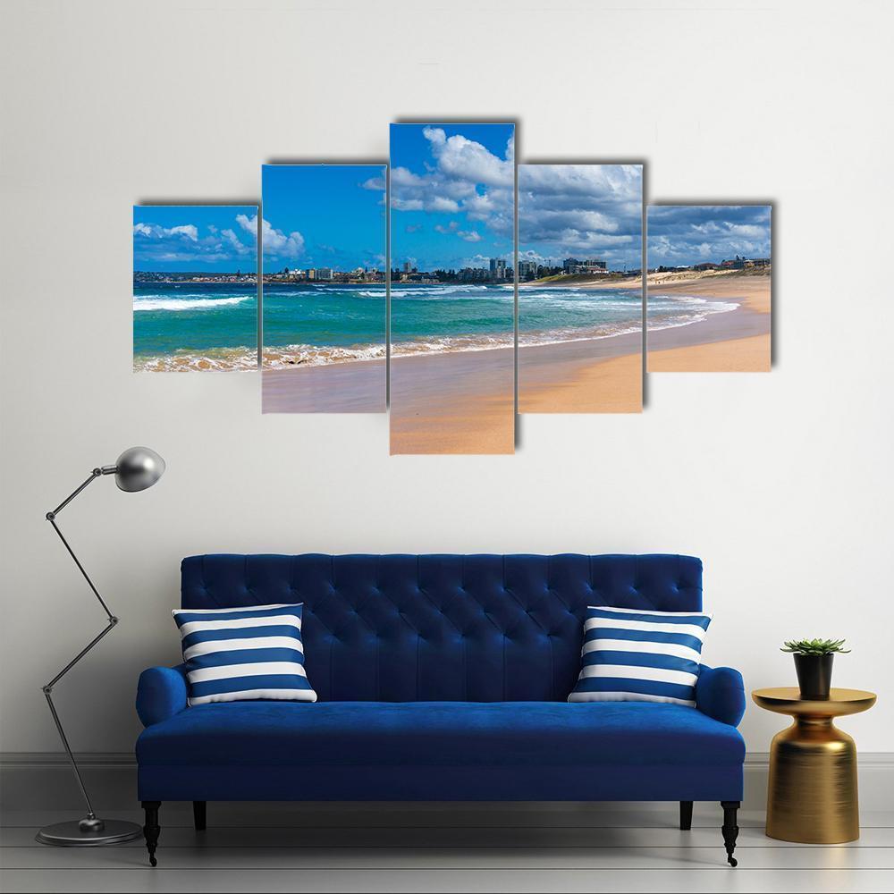 Cronulla Coastline With Mild Waves Nature Canvas Wall Art