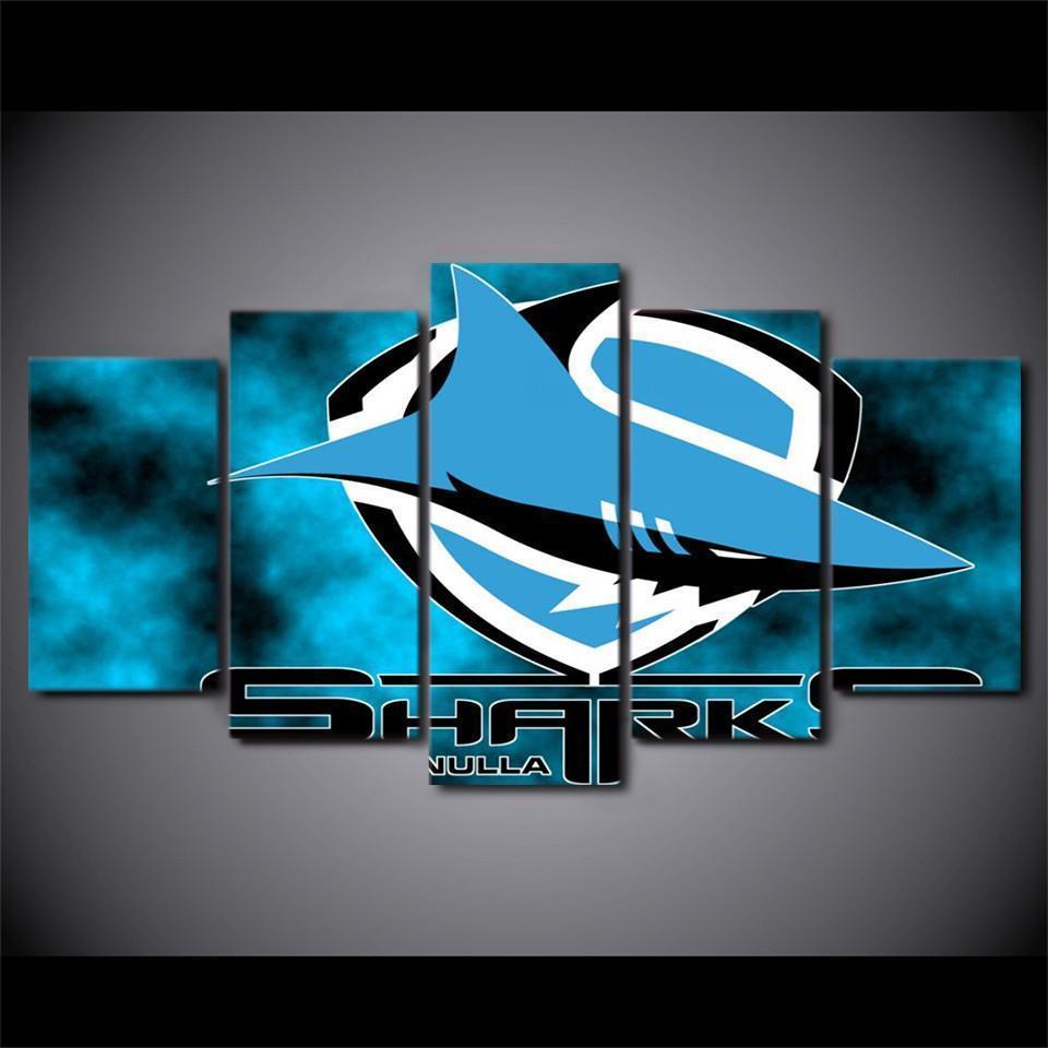 Cronulla Sharks NRL Football Canvas Wall Art